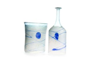 BERTIL VALLIEN (SWEDISH, 1938-) FOR KOSTA BODA, TWO IRRIDESCENT GLASS VASES,