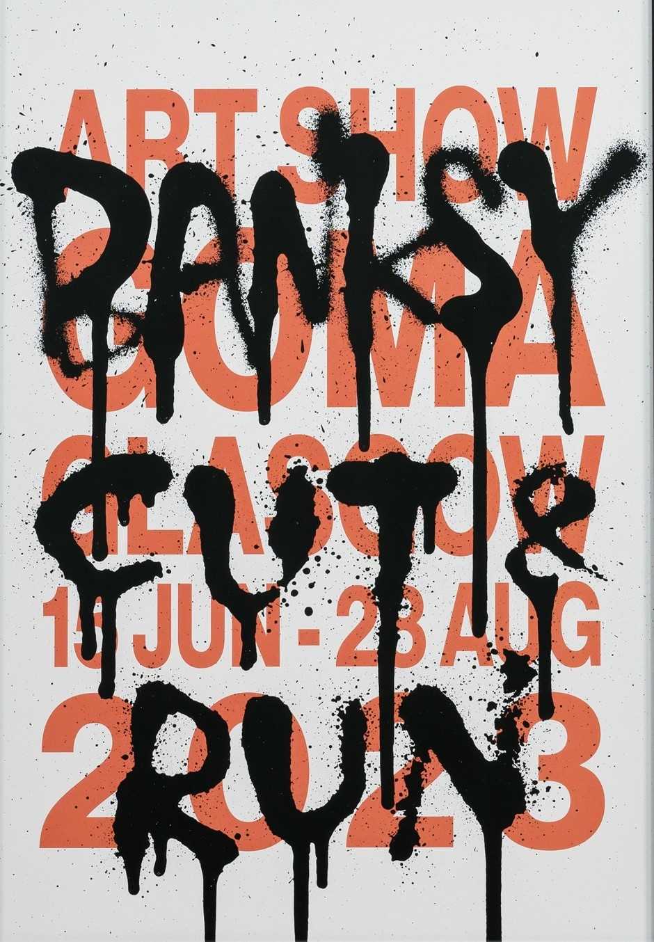 BANKSY (BRITISH, b. 1974-), UNFRAMED CUT & RUN EXHIBITION POSTER, 2023