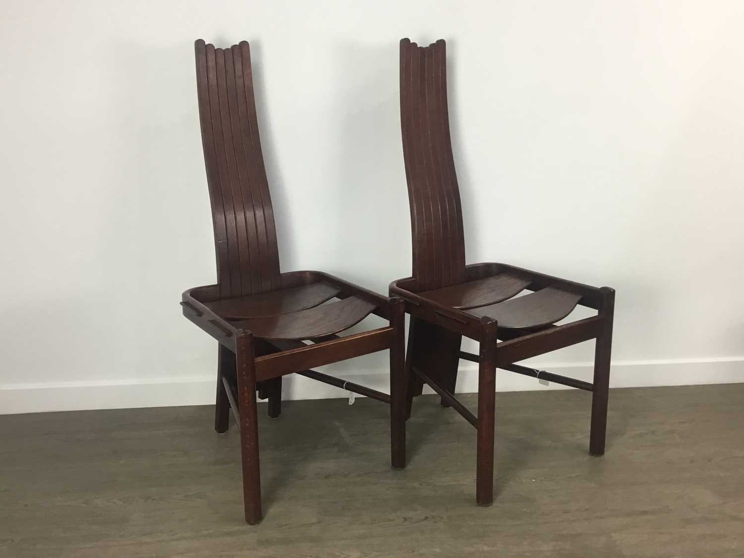 ATTRIBUTED TO ALLMILMÖ, SET OF FOUR BRUTALIST BENTWOOD CHAIRS, CIRCA 1980-89