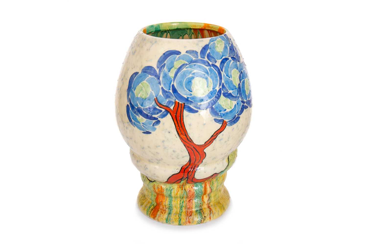 CLARICE CLIFF (1899–1972) FOR NEWPORT POTTERY, PATINA TREE PATTERN VASE, CIRCA 1935