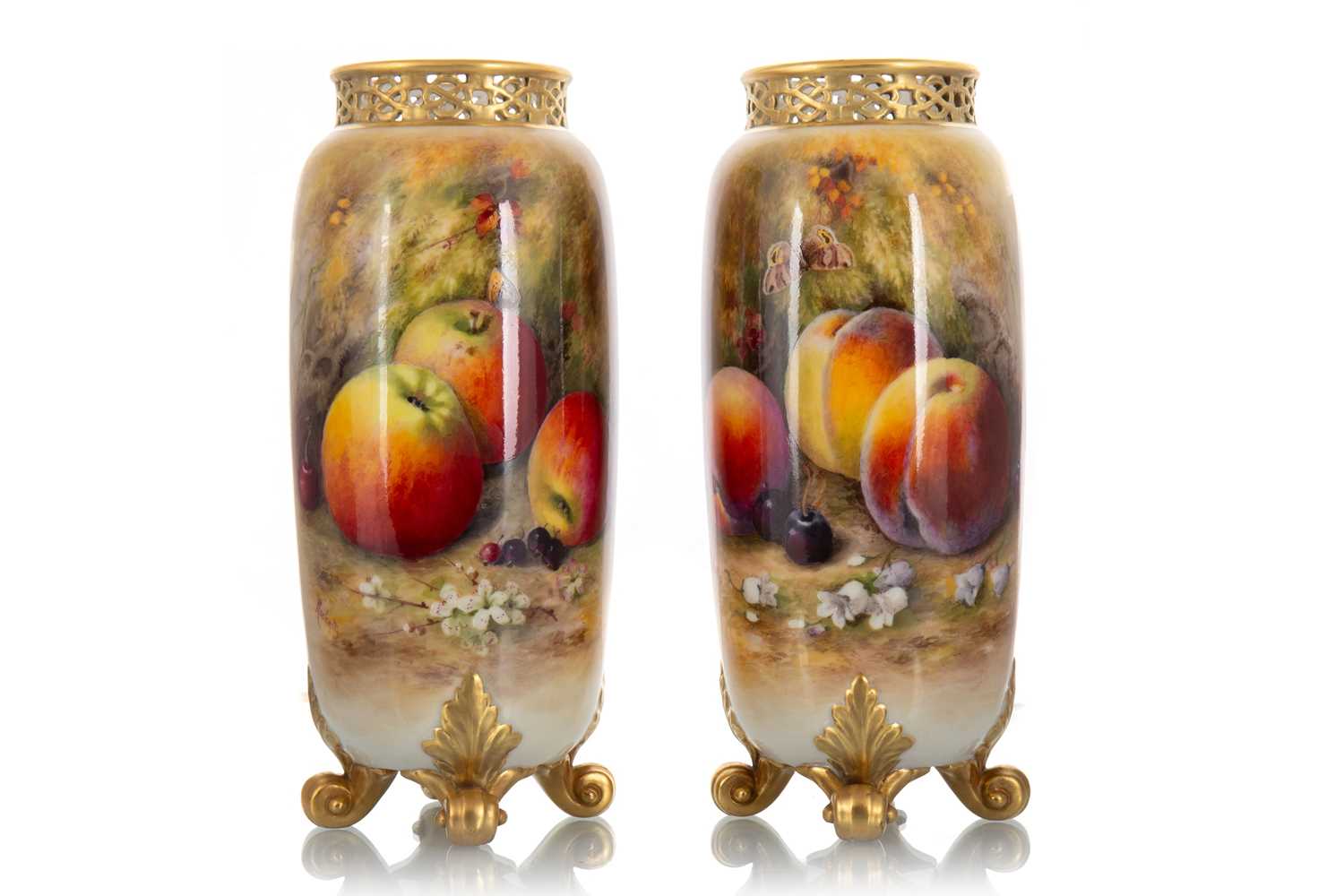 WILLIAM RICKETTS FOR ROYAL WORCESTER, PAIR OF VASES,