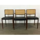 ATTRIBUTED TO SKARABORGS MOBELINDUSTRI TIBRO, SET OF EIGHT ROSEWOOD DINING CHAIRS, CIRCA 1960-69