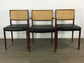 ATTRIBUTED TO SKARABORGS MOBELINDUSTRI TIBRO, SET OF EIGHT ROSEWOOD DINING CHAIRS, CIRCA 1960-69