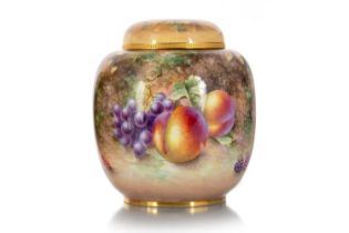 M. JOHNSON FOR ROYAL WORCESTER, GINGER JAR AND COVER,