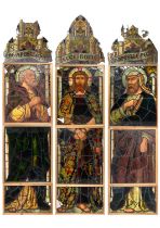 ATTRIBUTED TO DANIEL COTTIER (SCOTTISH, 1838-1891), SET OF THREE STAINED GLASS WINDOWS, BELIEVED CIR