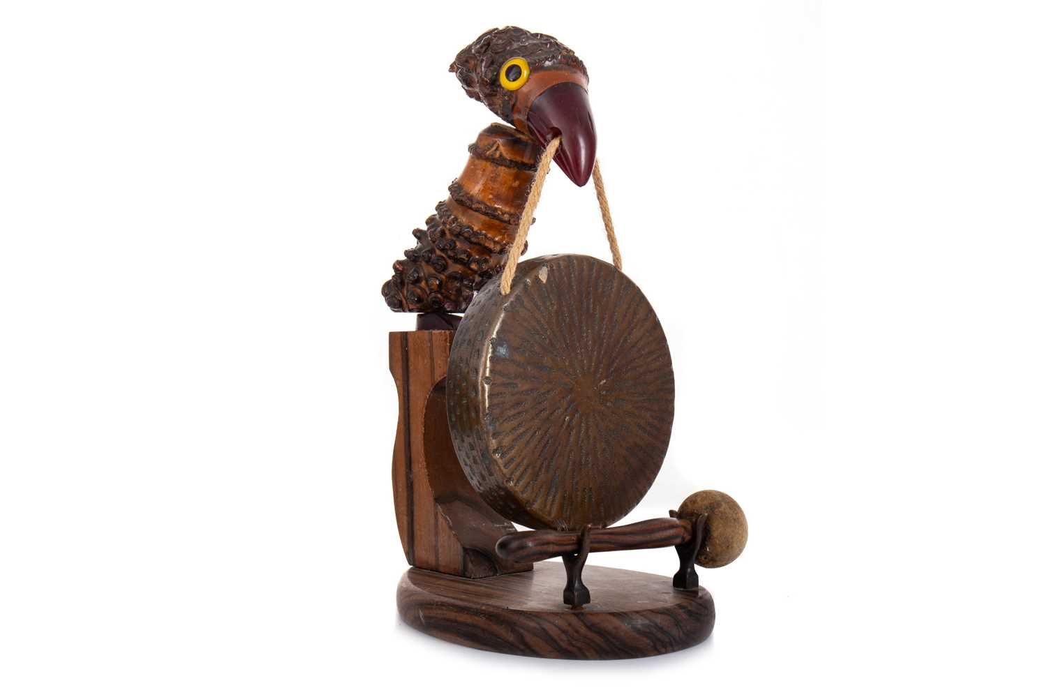 HENRY HOWELL & CO. FOR ALFRED DUNHILL, YZ BIRD TABLE GONG, CIRCA 1920-30