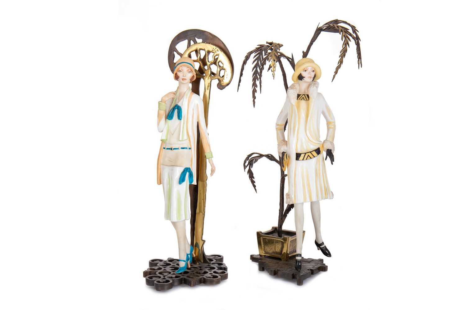 ALBANY CHINA, TWO ART DECO-STYLE FIGURES,