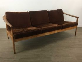 BODAFORS OF SWEDEN, TEAK TWO-PIECE LOUNGE SUITE, CIRCA 1960-69,