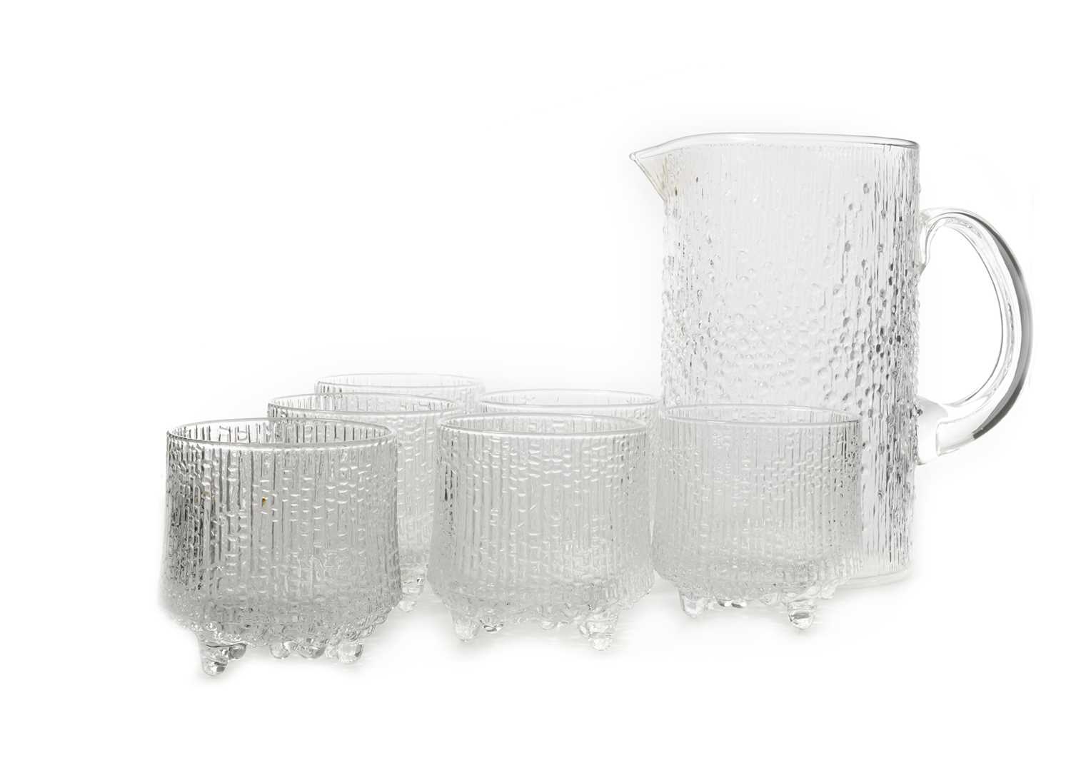 TAPIO WIRKKALA (FINNISH, 1915-85) FOR IITTALA, SET OF SIX 'ULTIMA THULE' TUMBLERS AND PITCHER, POST-