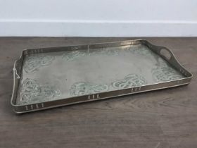 ATTRIBUTED TO MARGARET GILMOUR (SCOTTISH, 1860-1942), GLASGOW SCHOOL WHITE METAL TRAY, CIRCA 1900