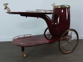 ALDO TURA (ITALIAN, 1909-1963), SMOKING PIPE DRINKS TROLLEY, CIRCA 1950/60s