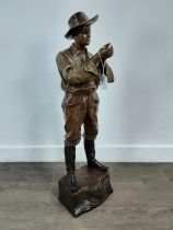 CHERC FOR GOLDSCHEIDER, 'GAUCHO' - A PATINATED TERACOTTA FIGURE, CIRCA 1900