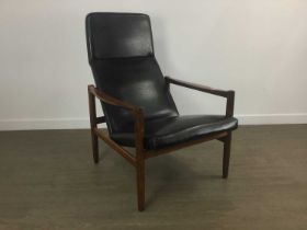 IN THE MANNER OF MILO BAUGHMAN, DANISH ROSEWOOD LOUNGE CHAIR, CIRCA 1960-69