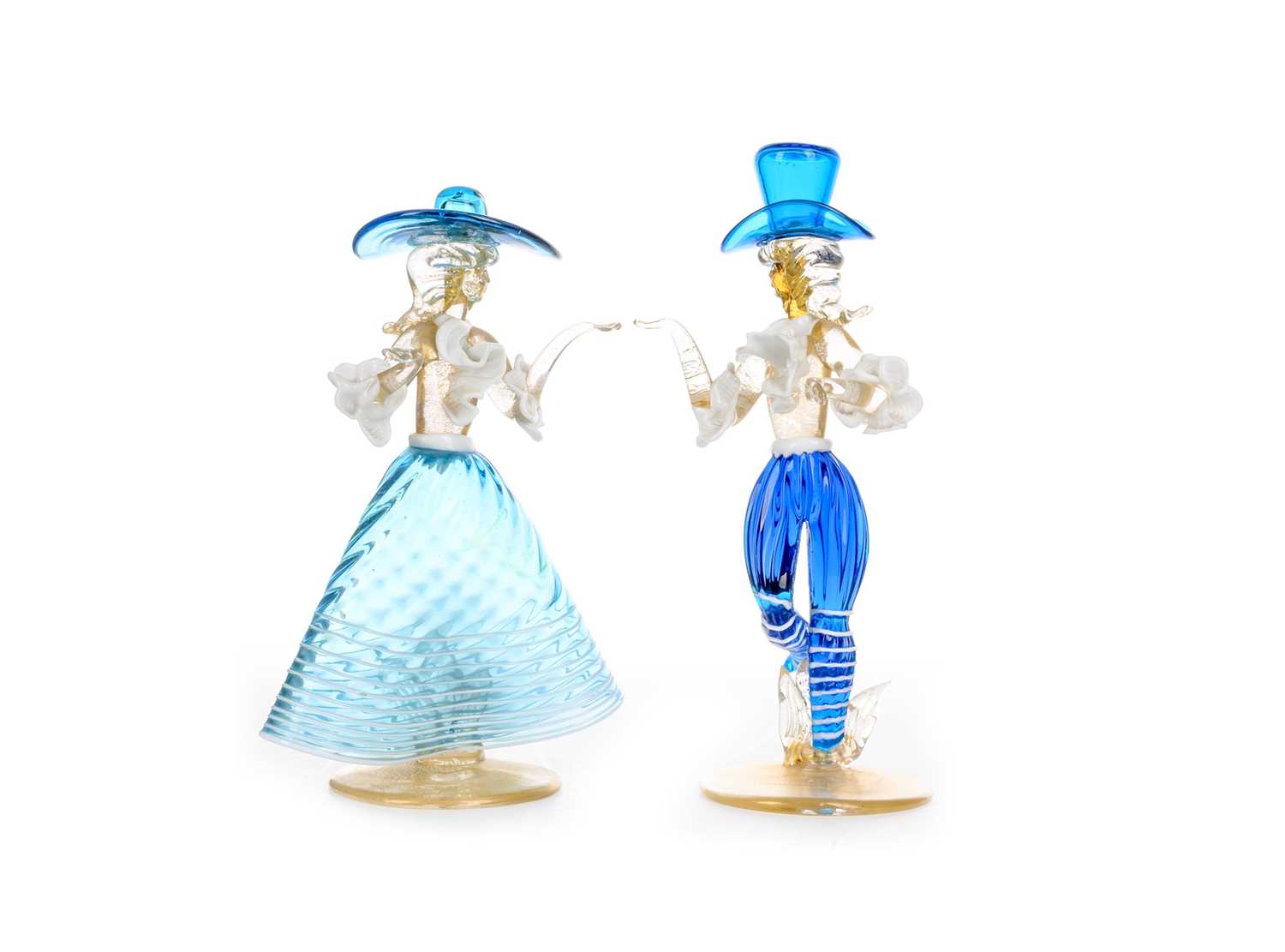 PAIR OF MURANO GLASS FIGURES, POST-WAR