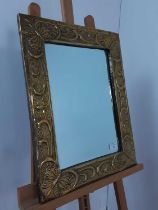 ARTS & CRAFTS BRASS WALL MIRROR, CIRCA 1900