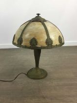 ART NOUVEAU SLAG GLASS TABLE LAMP, EARLY TO MID-20TH CENTURY