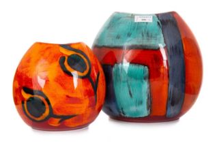 POOLE POTTERY, TWO VASES, CIRCA 1970s