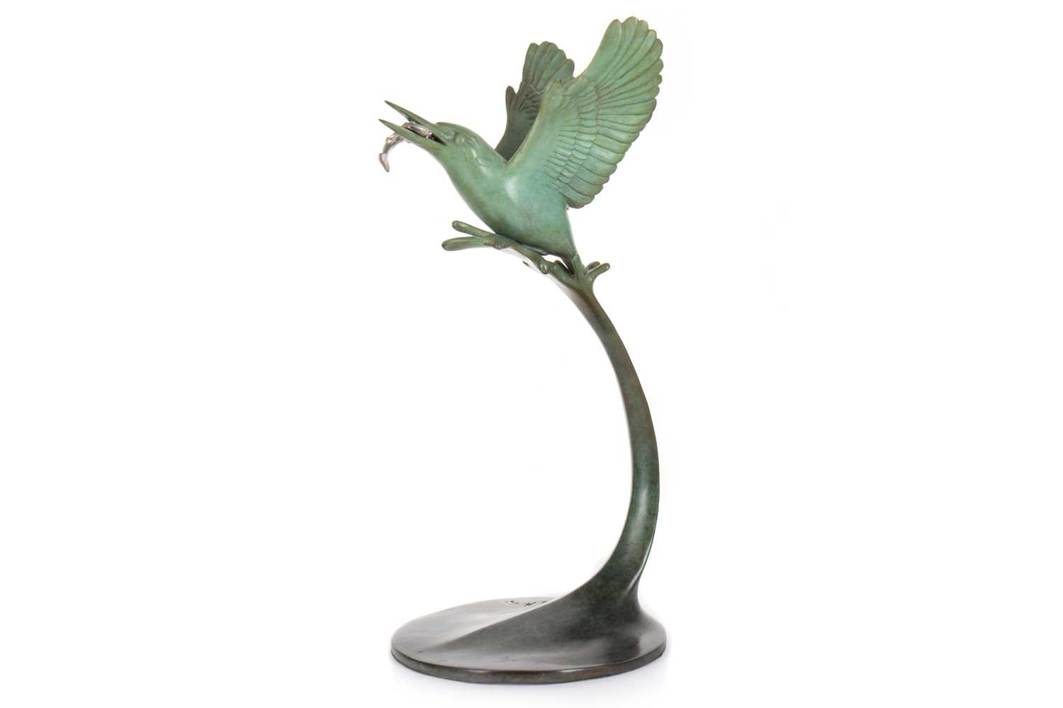 DAVID MEREDITH (BRITISH, 1973-), BRONZE SCULPTURE OF A KINGFISHER,