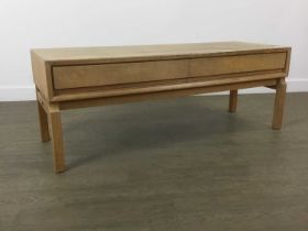 MARIAN GRABINSKI FOR IKEA, PAIR OF SWEDISH LIGHT OAK CONSOLE TABLES, CIRCA 1970