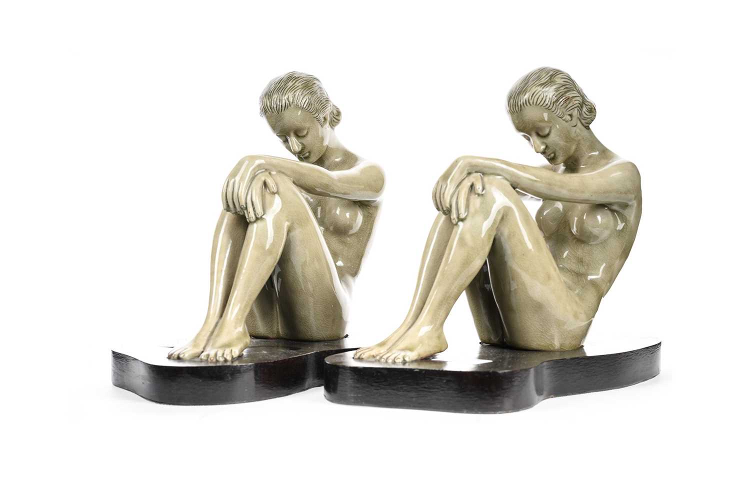 PAIR OF ART DECO FIGURAL BOOKENDS, EARLY TO MID-20TH CENTURY