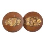 LEYLAND, PAIR OF COPPER MASCOT PLAQUES, MID-20TH CENTURY