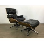 AFTER CHARLES & RAY EAMES, MODEL 670-STYLE LOUNGE CHAIR AND OTTOMAN, CONTEMPORARY