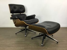 AFTER CHARLES & RAY EAMES, MODEL 670-STYLE LOUNGE CHAIR AND OTTOMAN, CONTEMPORARY