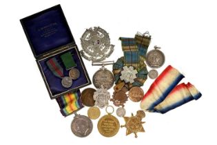 WWI MONS STAR TRIO, ALONG WITH A EDWARDIAN LONG SERVICE IN THE VOLUNTEER FORCE MEDAL