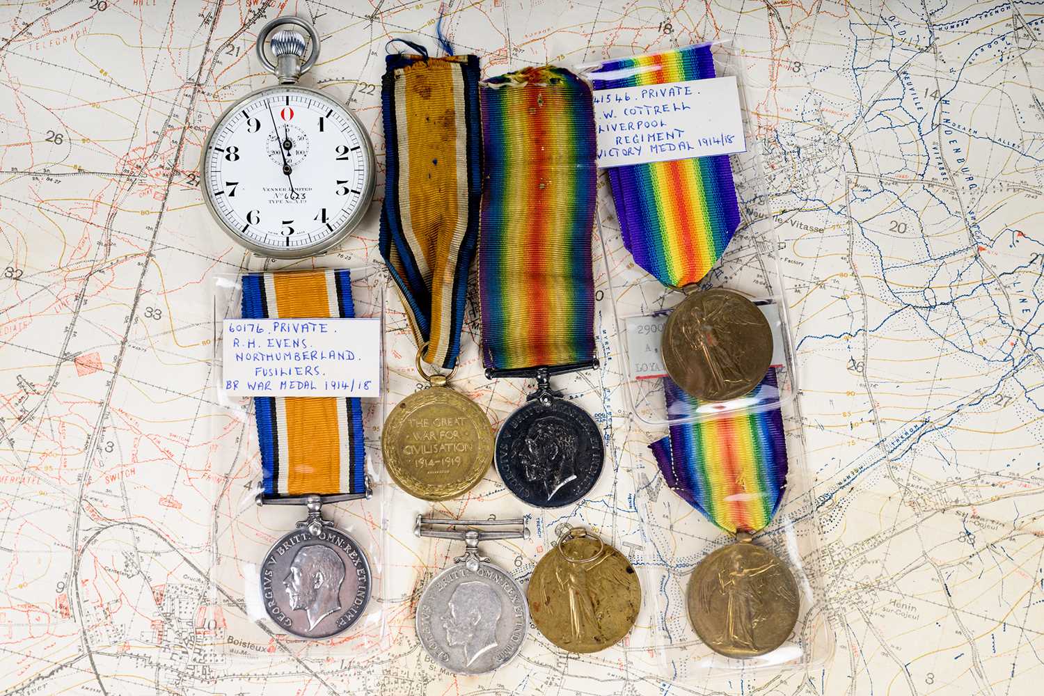COLLECTION OF WWI SERVICE MEDALS,
