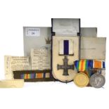 WWI MILITARY CROSS GROUP, AWARDED TO CAPTAIN H.N. LEATHERBY R.E.,