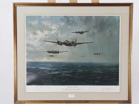 FOUR WWII RAF SIGNED PHOTOGRAPHIC PRINTS,