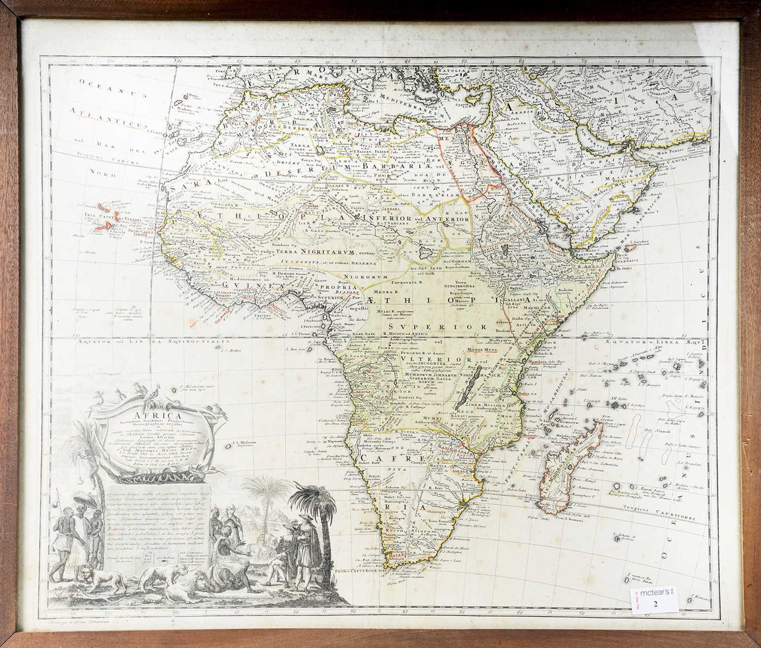 JOHANN MATTHIAS HASE (GERMAN, 1684-1742), MAP OF AFRICA, 17TH / 8TH CENTURY