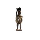 WEST-AFRICAN TRIBAL NAIL-STUDDED CARVED FIGURE, CIRCA EARLY-MID 20TH CENTURY