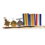 WWI TRIO, AWARDED TO SPR. R. MILLER,