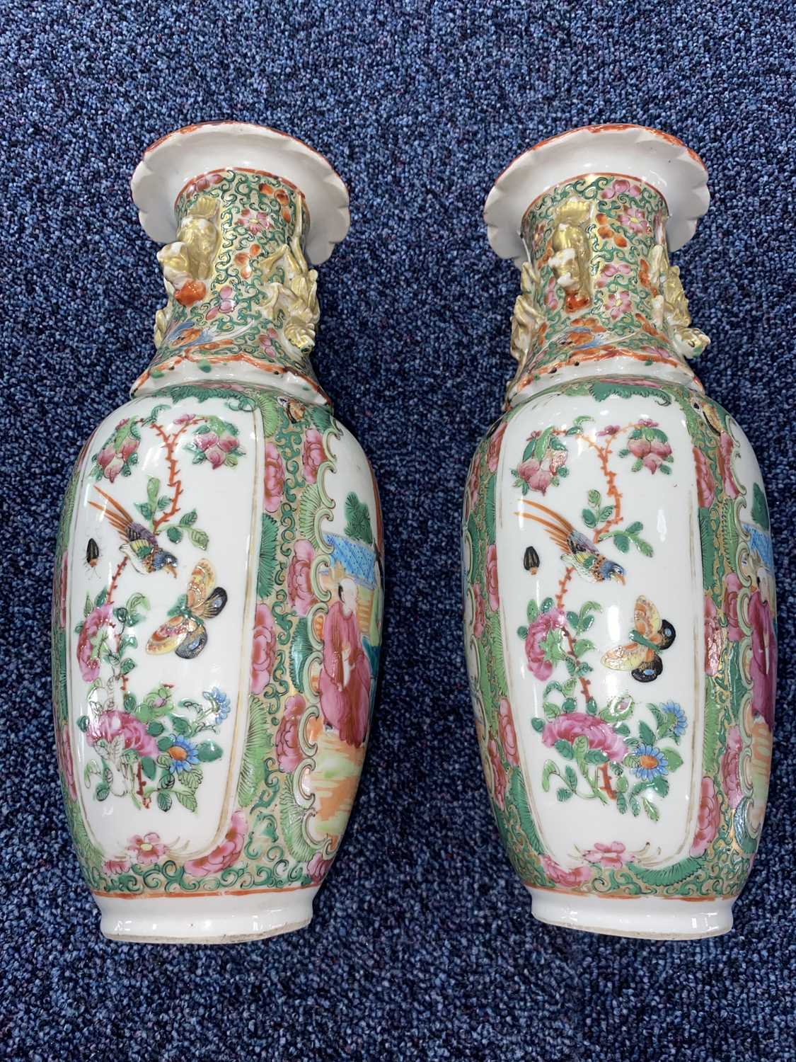 PAIR OF CHINESE FAMILLE ROSE VASES, MID 19TH CENTURY - Image 3 of 11