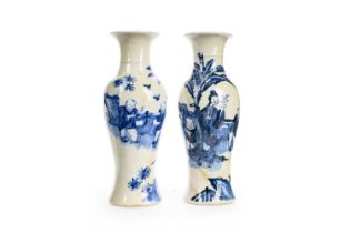 PAIR OF CHINESE BLUE AND WHITE VASES, 19TH CENTURY