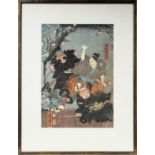 FOUR JAPANESE WOODBLOCK PRINTS, MEIJI PERIOD (1868-1912)