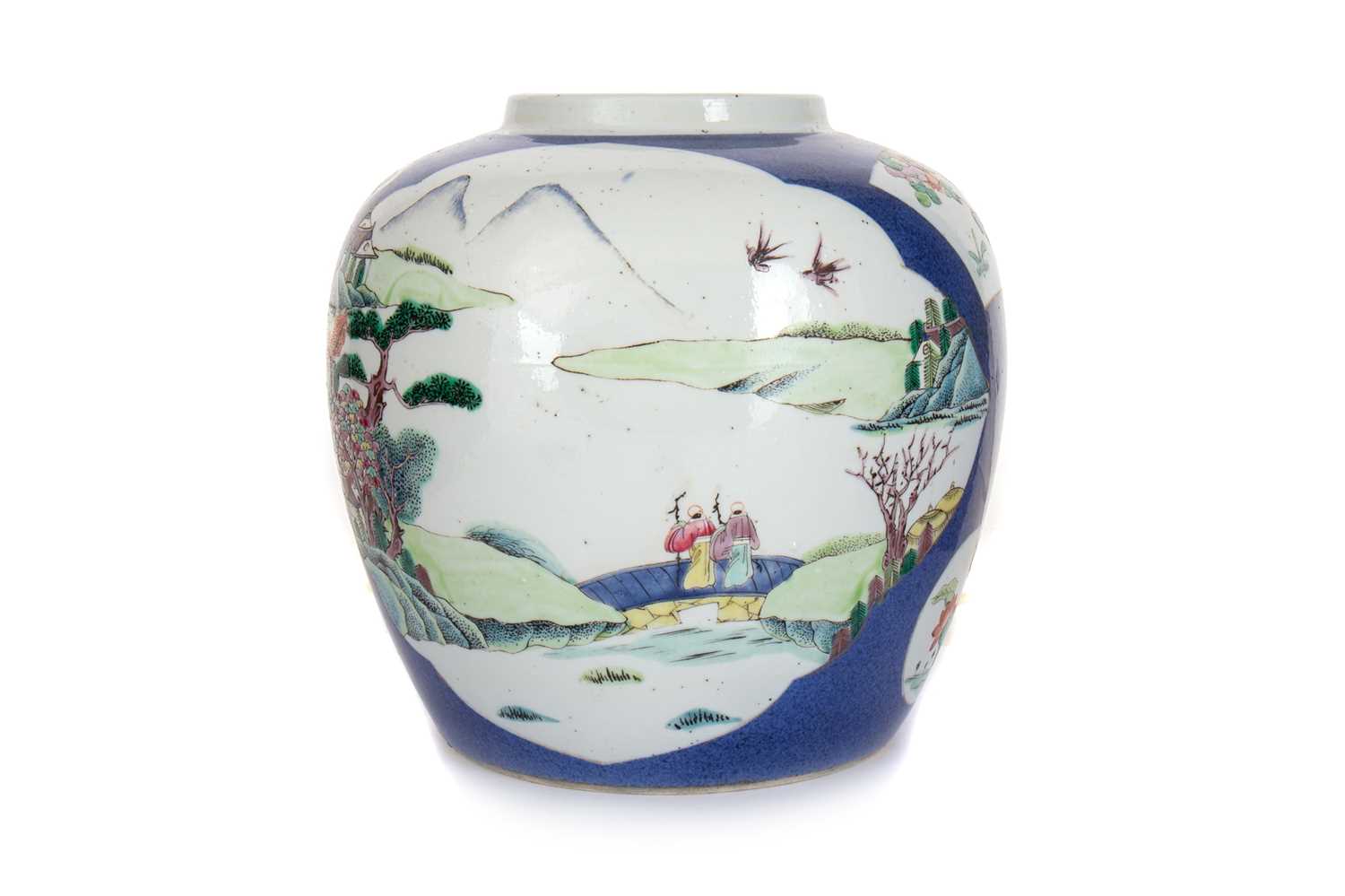 CHINESE FAMILLE VERTE WUCAI GINGER JAR, 19TH CENTURY