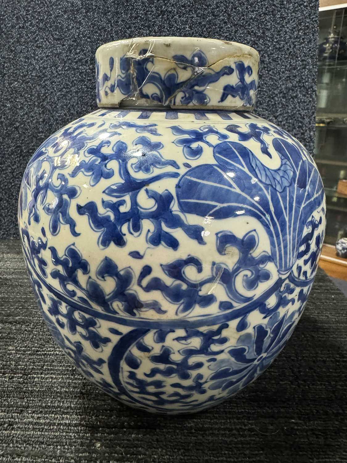 LATE 19TH/EARLY 20TH CENTURY CHINESE BLUE AND WHITE LIDDED GINGER JAR, GUANGXU PERIOD (1875-1908) - Bild 3 aus 9