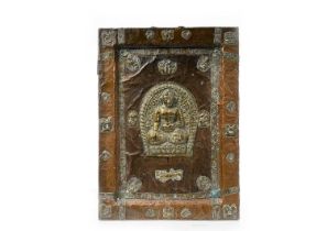 INDIAN COPPER AND BRASS ICON, 19TH CENTURY