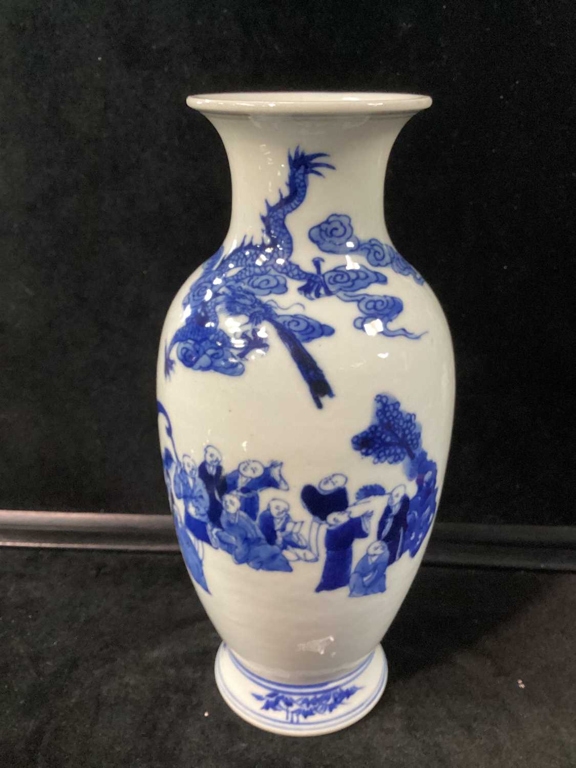 CHINESE BLUE AND WHITE KENDI AND A CHINESE BLUE AND WHITE VASE, BOTH LATE 19TH/EARLY 20TH CENTURY - Image 2 of 9