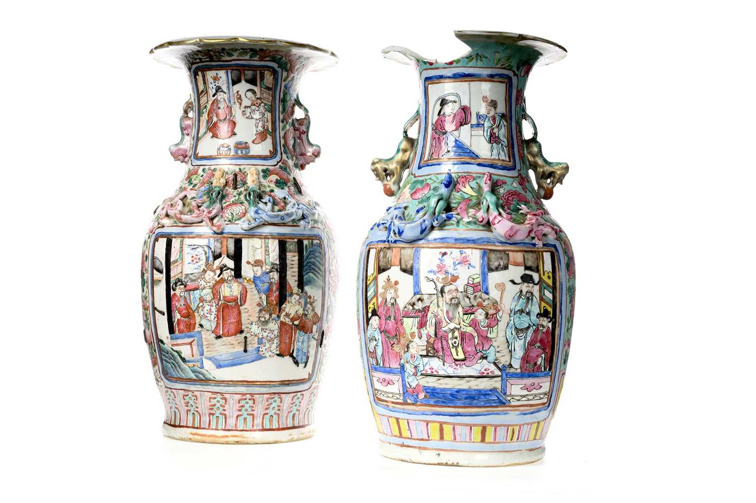 TWO CHINESE FIGURAL VASES, LATE 19TH CENTURY