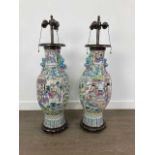 LARGE PAIR OF CHINESE FAMILLE ROSE FIGURAL VASES, LATE 19TH CENTURY