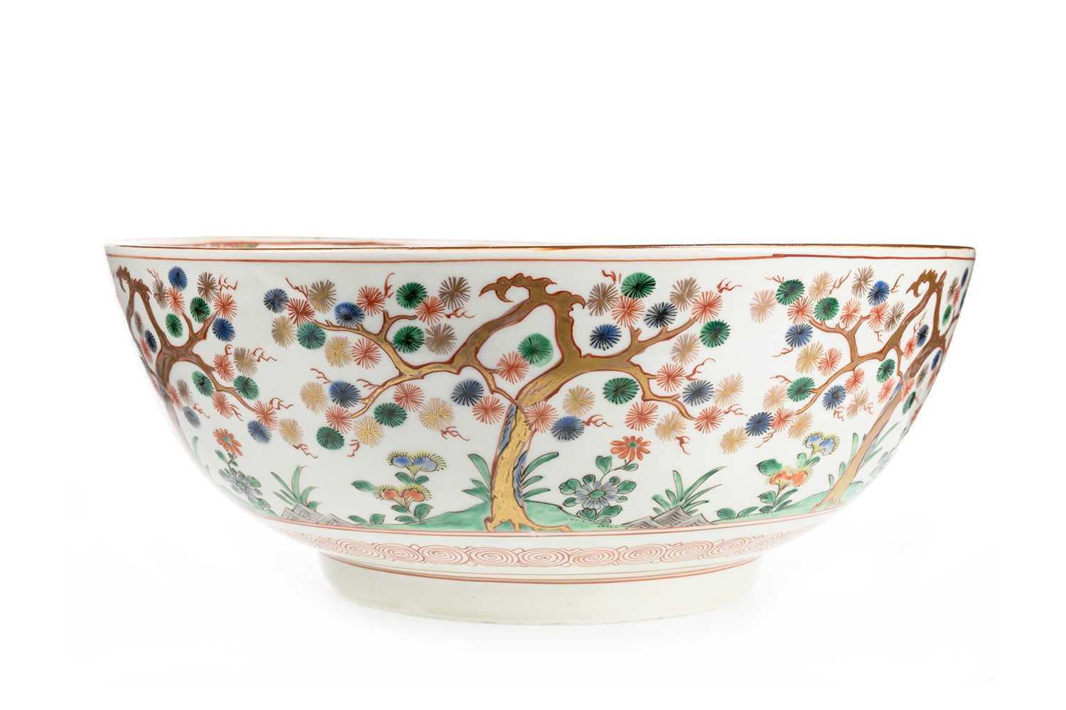 LARGE CHINESE FAMILLE ROSE PUNCH BOWL, 19TH CENTURY - Image 2 of 2