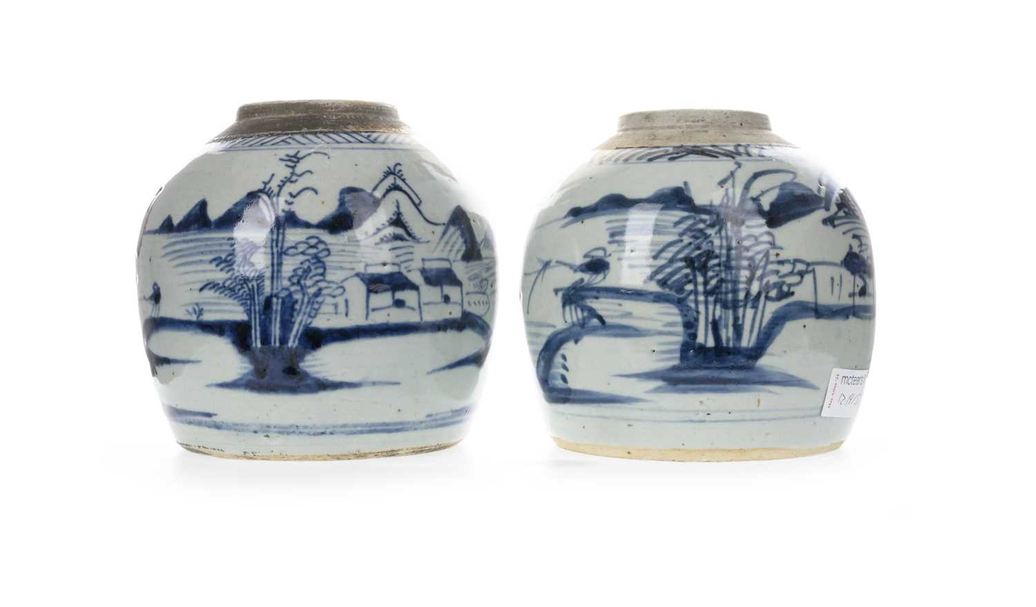 GROUP OF FIVE CHINESE BLUE AND WHITE GINGER JARS, 18TH/19TH CENTURY - Image 2 of 3