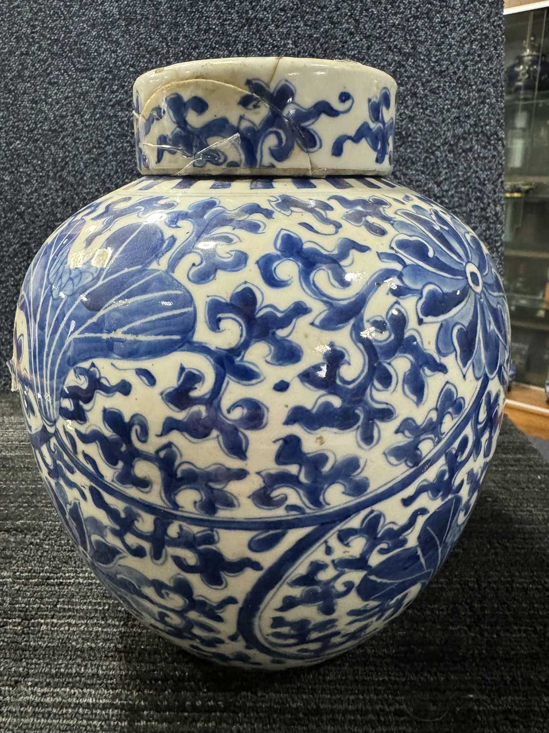 LATE 19TH/EARLY 20TH CENTURY CHINESE BLUE AND WHITE LIDDED GINGER JAR, GUANGXU PERIOD (1875-1908) - Bild 5 aus 9