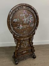 CHINESE HARDWOOD TABLE SCREEN, 19TH CENTURY