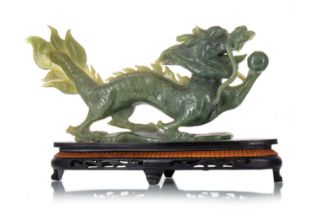 CHINESE JADE CARVING OF A DRAGON, 20TH CENTURY