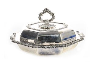 EDWARDIAN SILVER ENTREE DISH, E.J.G., BIRMINGHAM 1909