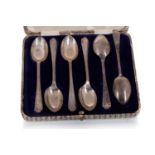 SET OF GEORGE V SILVER TEA SPOONS, WALKER & HALL, BIRMINGHAM 1915